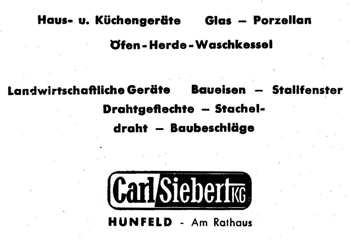 Anzeige der Carl Siebert KG aus dem Jahr 1958