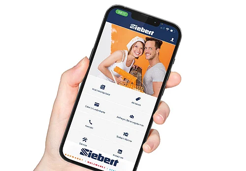 Smartphone mit der Siebert-App in der Hand