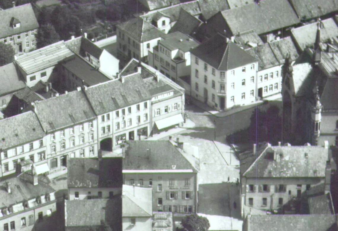 Luftaufnahme von Hünfeld mit dem Firmengebäude von Carl Siebert, 1938