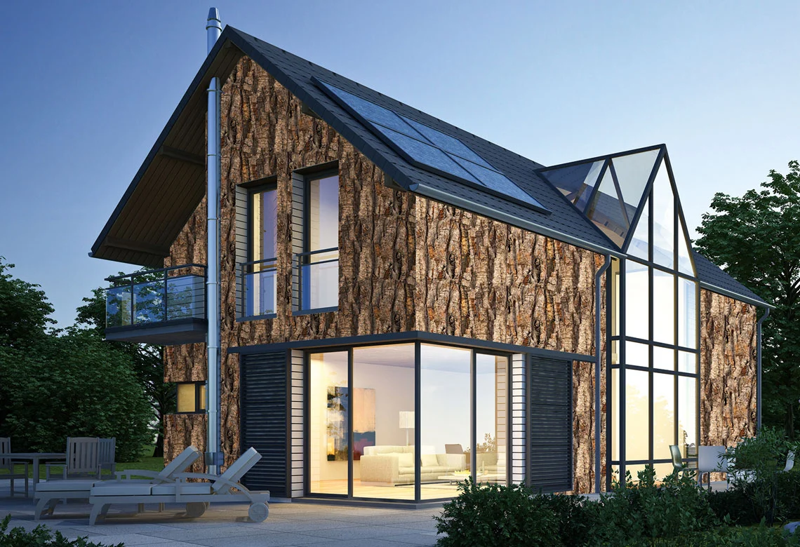 Wohnhaus mit HPL-Fassade in Holzoptik