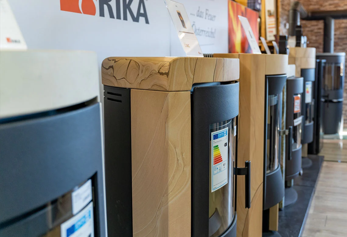 Kaminöfen von RIKA in der Ausstellung