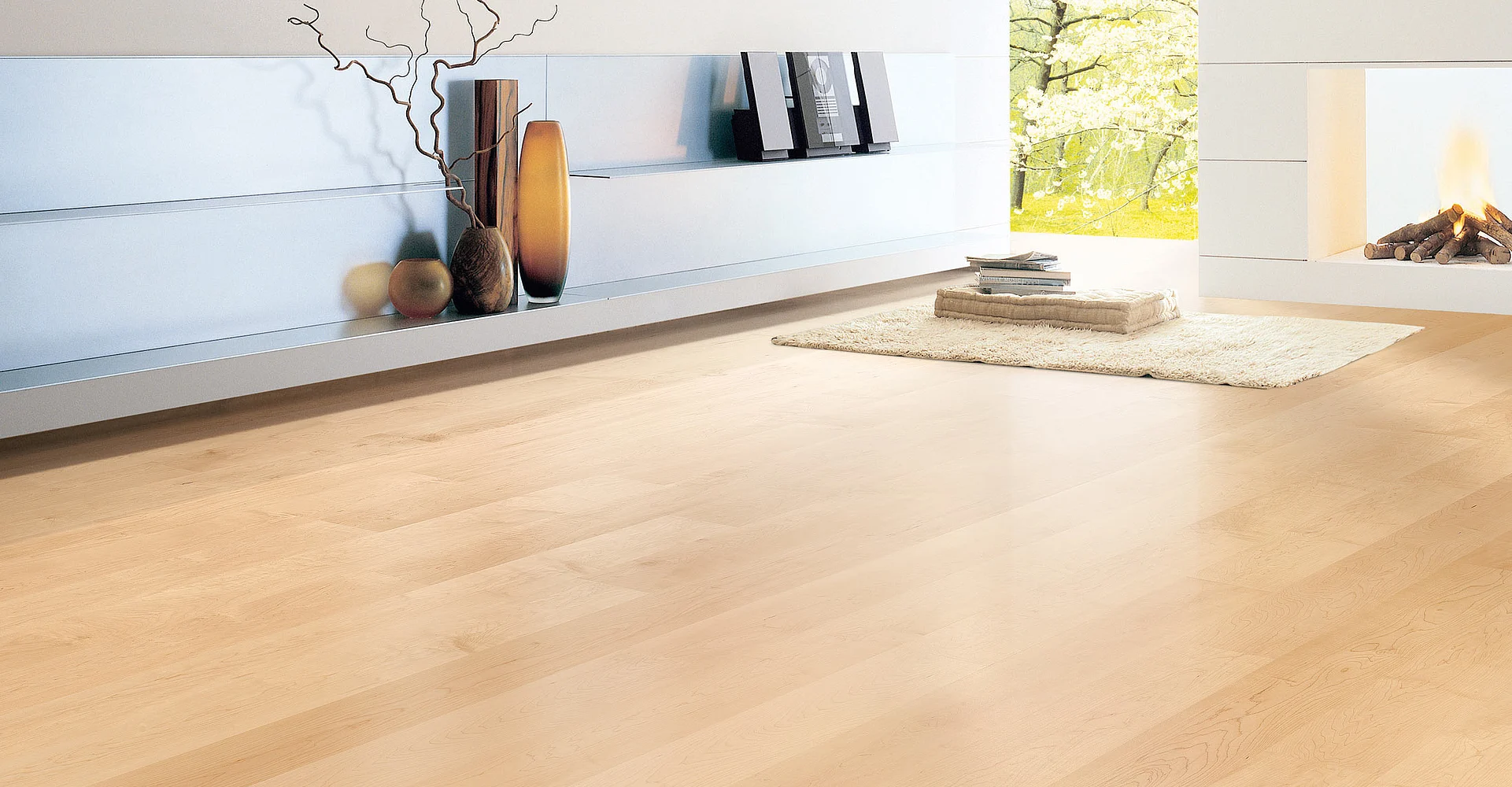 Raum mit hellem Designboden